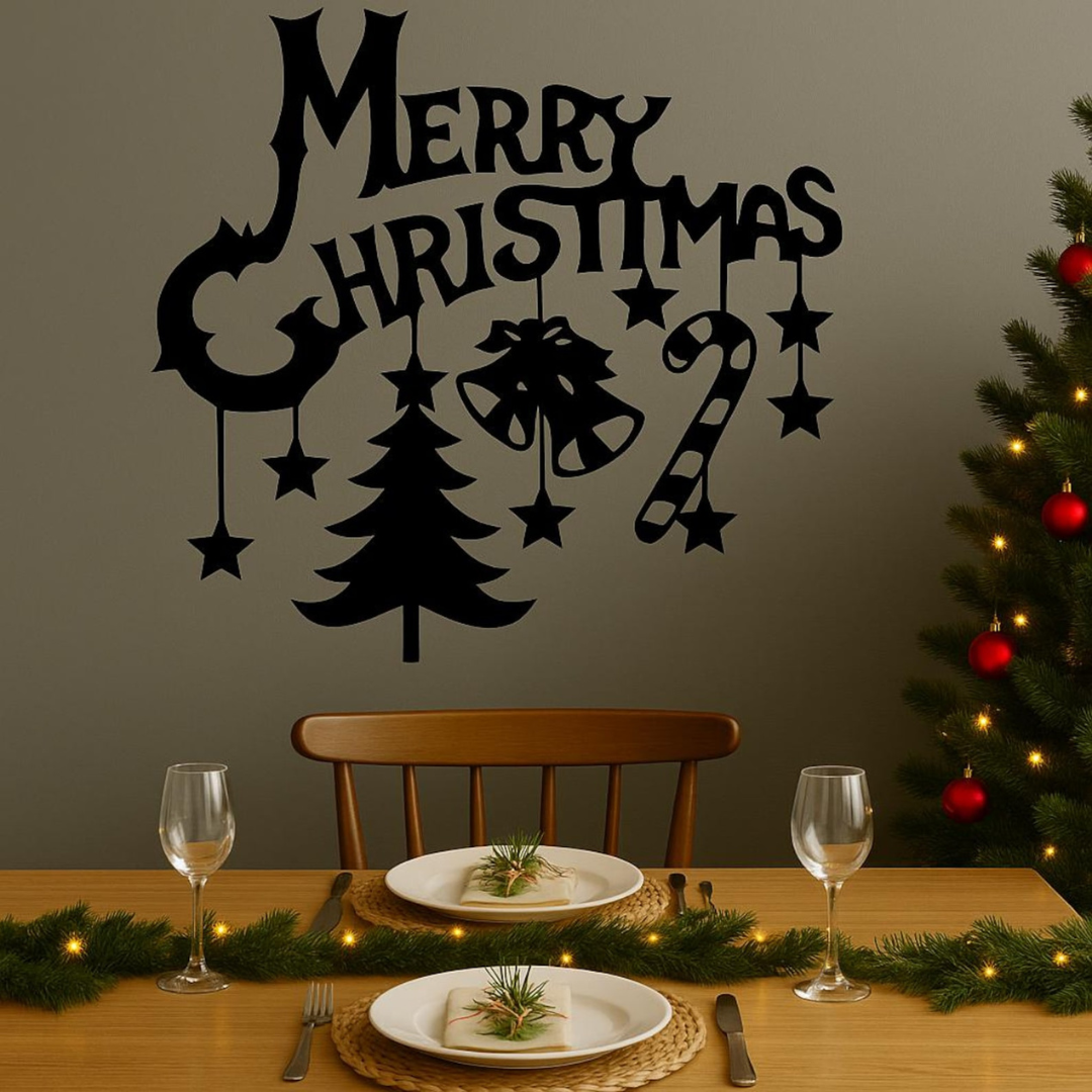Merry Christmas Acrylic Wall Sign | Premium Festive Home Accent